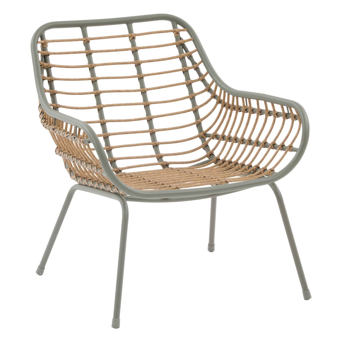 Conjunto de sala duo PAOPAO Bege / Verde louro 2 lugares - Aço tratado com epóxi, Tratamento antiferrugem reforçado, Poliéster Bege / Verde louro