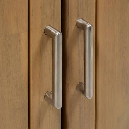 Módulo 2 portas com rodízios para cozinha de verão LODGIA Bege 100 x 86 x 50 cm - aço, alumínio, acácia certificada FSC®