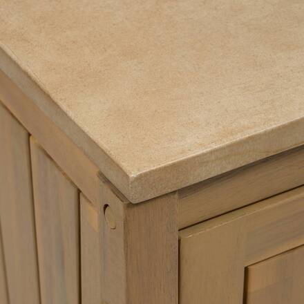 Módulo 2 portas com rodízios para cozinha de verão LODGIA Bege 100 x 86 x 50 cm - aço, alumínio, acácia certificada FSC®