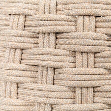 Pufe de jardim redondo OBBAE Bege linho 48,5 x 48,5 x 38 cm - Alumínio tratado com epóxi, Poliéster, Texaline