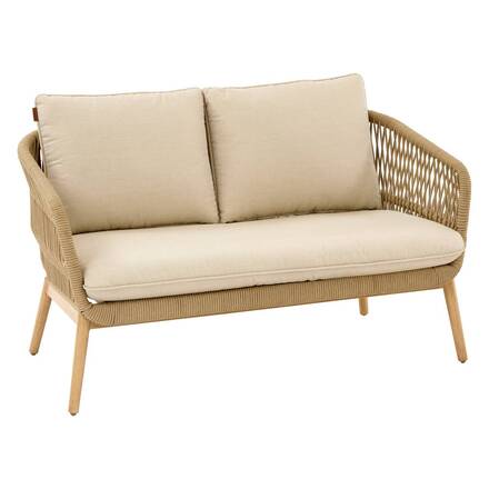 Sofá de jardim ORISSA Taupe 2 lugares - Poliéster, Aço