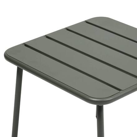 Mesa de centro de jardim quadrada PHUKET Verde louro 45 x 45 cm - Aço tratado com epóxi, Tratamento antiferrugem reforçado