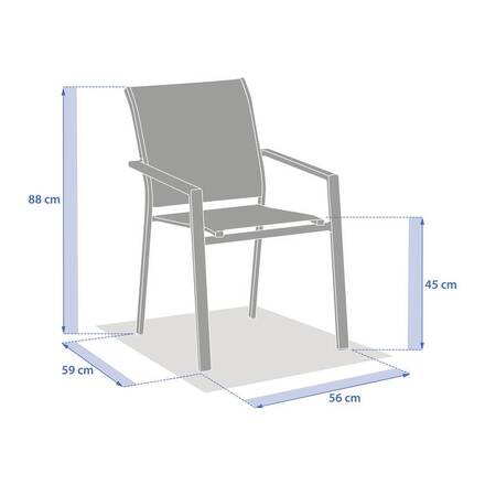 Poltrona de jardim ESSENTIA Argila Alumínio tratado com epóxi, Acácia certificada FSC®, Texaline