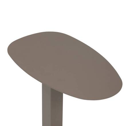 Mesa auxiliar de jardim oval VENUZIA Café 50 x 30 x 50 cm - Alumínio com revestimento epóxi
