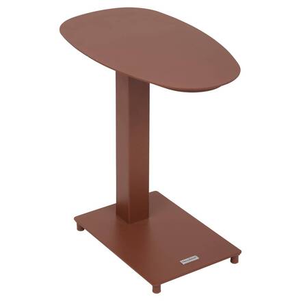 Mesa auxiliar de jardim oval VENUZIA Mogno 50 x 30 x 50 cm - Alumínio com revestimento epóxi