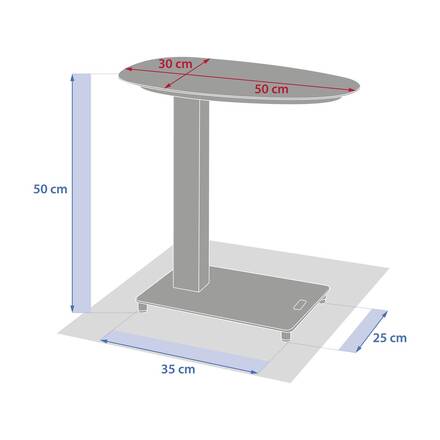 Mesa auxiliar de jardim oval VENUZIA Mogno 50 x 30 x 50 cm - Alumínio com revestimento epóxi