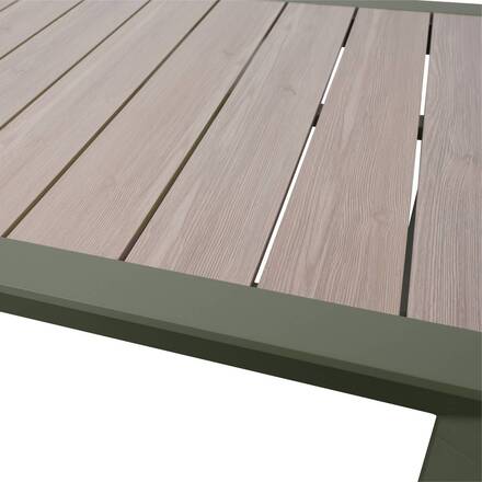 Mesa de jardim retangular ÉVASION Linho / Verde louro 4 lugares - Alumínio tratado com epóxi