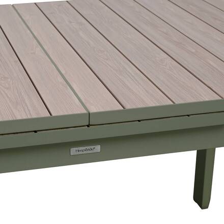 Mesa de jardim retangular extensível ÉVASION Linho / Verde louro 8 lugares - Alumínio tratado com epóxi