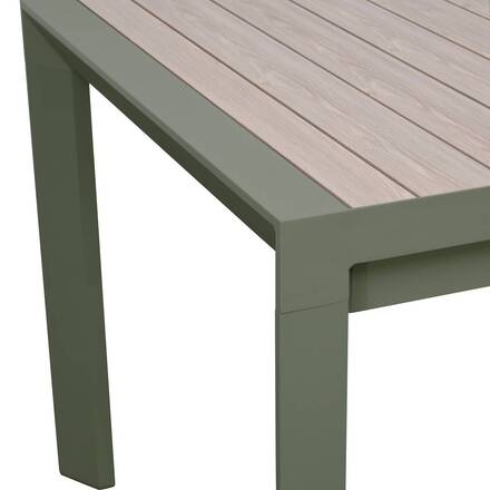 Mesa de jardim retangular extensível ÉVASION Linho / Verde louro 8 lugares - Alumínio tratado com epóxi