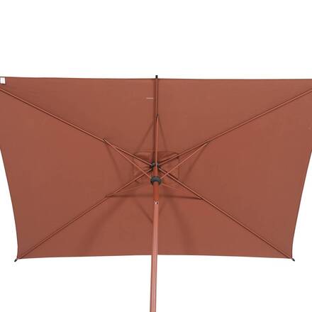 Guarda-sol central retangular inclinável LOOMPA Mogno 3 x 2 m - Aço, Alumínio, Poliéster
