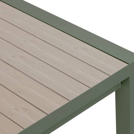 Mesa de jardim retangular extensível ÉVASION Linho / Verde louro 10 lugares - Alumínio tratado com epóxi