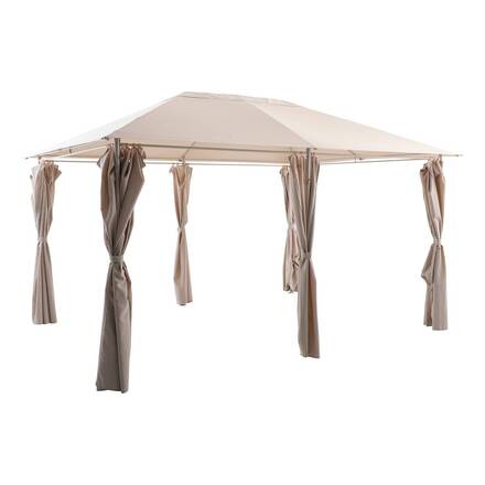 Tela de gazebo SANTORINI Bege Linho Para SANTORINI 4 x 3 m - Aço, Poliéster