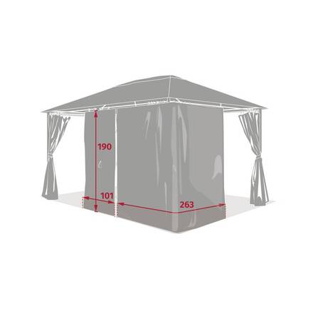 Cortina, mosquiteiro SANTORINI Bege Linho Para SANTORINI 4 x 3 m - 1 lado 2,6 x 1,9 m - Poliéster