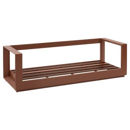 Sofá de jardim ALLURE Bege Zebrano / Mogno 3 lugares - Alumínio com tratamento epóxi, Poliéster