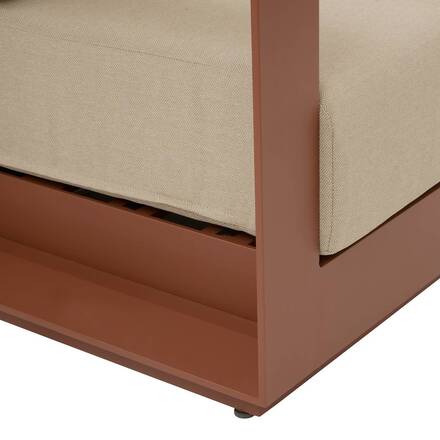 Sofá de jardim ALLURE Bege Zebrano / Mogno 3 lugares - Alumínio com tratamento epóxi, Poliéster