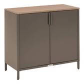 Aparador de jardim IRONIA Café 90 x 45 x 86 cm - Aço galvanizado, Tratamento antiferrugem reforçado Café