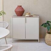 Aparador de jardim IRONIA Argila 90 x 45 x 86 cm - Aço galvanizado, Tratamento antiferrugem reforçado Argila