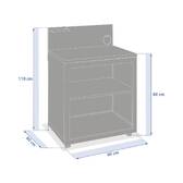 Módulo com prateleira para cozinha de verão OXYANA Grafite 110 x 60 x 80 cm - Aço galvanizado, Tratamento antiferrugem reforçado Grafite