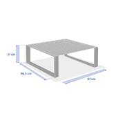 Mesa de centro de jardim quadrada ALLURE Linho / Mogno 97 x 97 x 36 cm - Alumínio tratado com epóxi Linho / Mogno