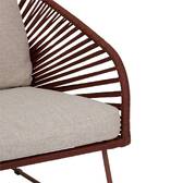 Conjunto de jardim BELANO Mogno 5 lugares - Aço tratado com epóxi, Tratamento antiferrugem reforçado, Olefina Mogno