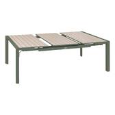 Mesa de jardim retangular extensível ÉVASION Linho / Verde louro 10 lugares - Alumínio tratado com epóxi Linho / Louro