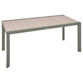 Mesa de jardim retangular ÉVASION Linho / Verde louro 6 lugares - Alumínio tratado com epóxi Linho / Louro