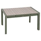 Mesa de jardim retangular extensível ÉVASION Linho / Verde louro 8 lugares - Alumínio tratado com epóxi Linho / Louro