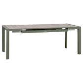 Mesa de jardim retangular extensível ÉVASION Linho / Verde louro 8 lugares - Alumínio tratado com epóxi Linho / Louro