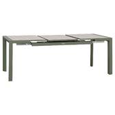 Mesa de jardim retangular extensível ÉVASION Linho / Verde louro 8 lugares - Alumínio tratado com epóxi Linho / Louro