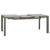Mesa de jardim retangular extensível ÉVASION Linho / Verde louro 8 lugares - Alumínio tratado com epóxi Linho / Louro