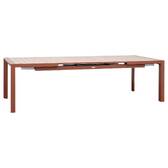 Mesa de jardim retangular extensível ÉVASION efeito madeira Honey / Mogno 10 lugares - Alumínio tratado com epóxi Efeito madeira Honey / Mogno