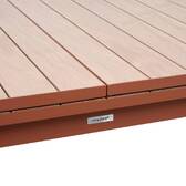 Mesa de jardim retangular extensível ÉVASION efeito madeira Honey / Mogno 10 lugares - Alumínio tratado com epóxi Efeito madeira Honey / Mogno
