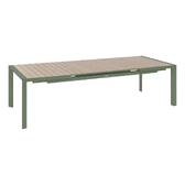 Mesa de jardim retangular extensível ÉVASION Linho / Verde louro 10 lugares - Alumínio tratado com epóxi Linho / Louro
