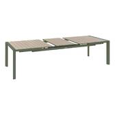 Mesa de jardim retangular extensível ÉVASION Linho / Verde louro 10 lugares - Alumínio tratado com epóxi Linho / Louro
