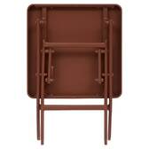 Mesa auxiliar de jardim dobrável quadrada GREENSBORO Mogno 40 x 40 cm - Aço, Tratamento antiferrugem reforçado Mogno