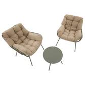 Conjunto de sala duo PAOPAO Bege / Verde louro 2 lugares - Aço tratado com epóxi, Tratamento antiferrugem reforçado, Poliéster Bege / Verde louro