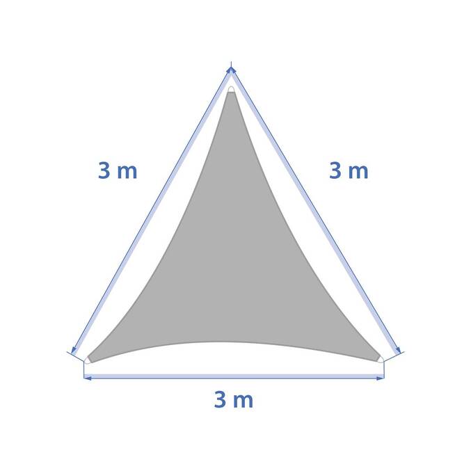 Vela de sombra triangular ELYORA Café 3 x 3 m - Poliéster Café