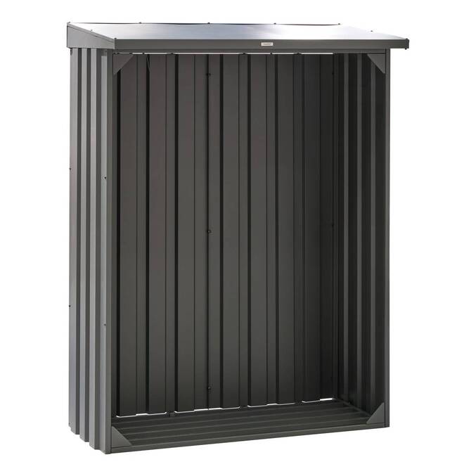 Abrigo para lenha FORGIA Grafite 1,5 x 0,7 x 2 m - Aço galvanizado, Tratamento antiferrugem reforçado3500