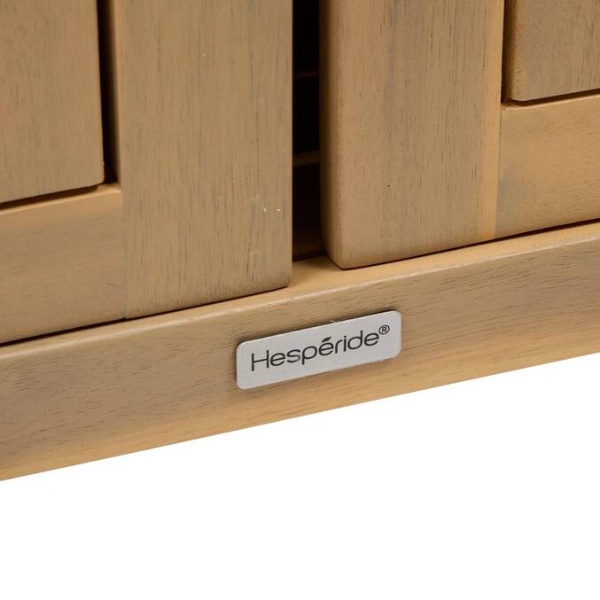 Módulo 2 portas com rodízios para cozinha de verão LODGIA Bege 100 x 86 x 50 cm - aço, alumínio, acácia certificada FSC® Acácia