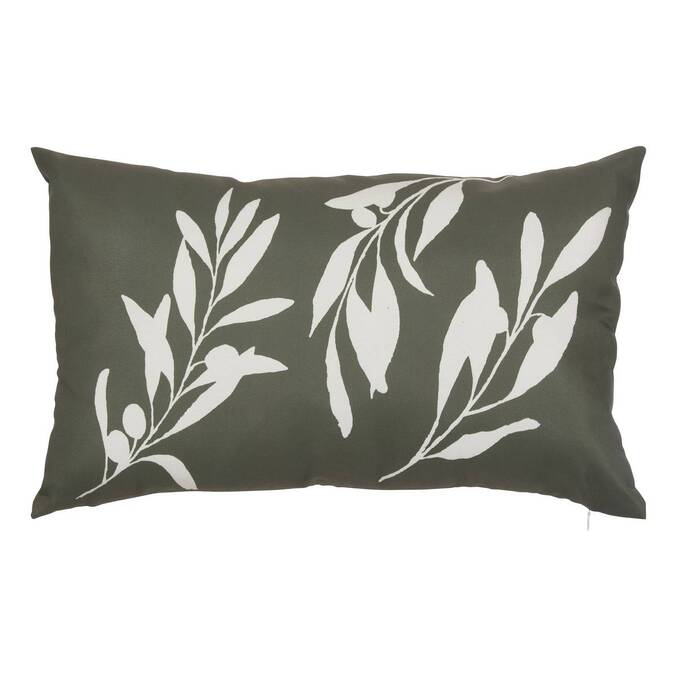 Capa de almofada retangular para exterior TILEO Verde escuro 50 x 30 cm - Poliéster Verde escuro