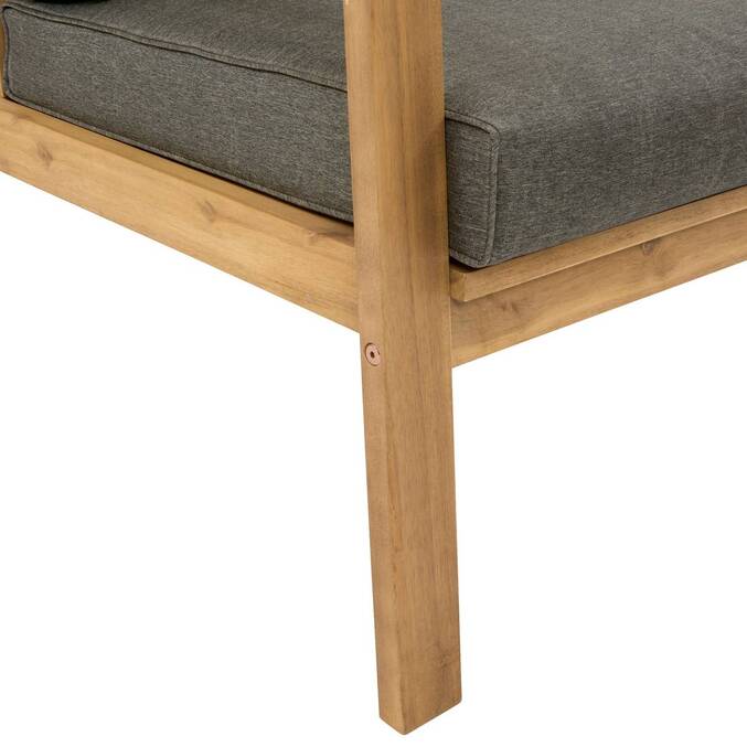Conjunto de jardim TIWI Cinza / Acácia 4 lugares - Acácia certificada FSC® Cinza / Acácia