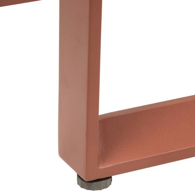 Mesa auxiliar de jardim quadrada ALLURE Linho / Mogno 44 x 44 x 55 cm - Aço, Alumínio, Tratamento anti-ferrugem Linho / Mogno