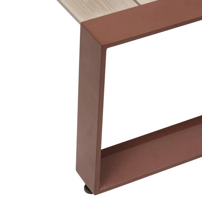 Mesa de centro de jardim quadrada ALLURE Linho / Mogno 97 x 97 x 36 cm - Alumínio tratado com epóxi Linho / Mogno