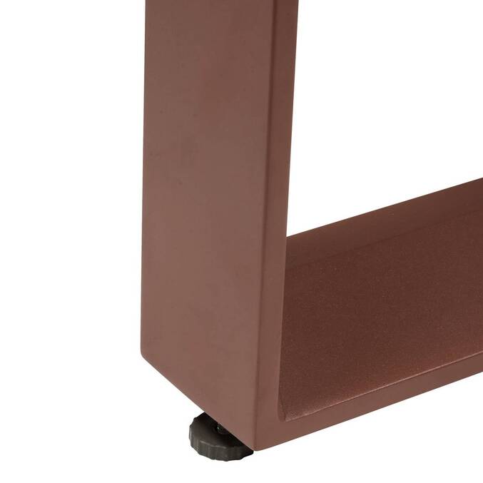 Mesa de centro de jardim quadrada ALLURE Linho / Mogno 97 x 97 x 36 cm - Alumínio tratado com epóxi Linho / Mogno
