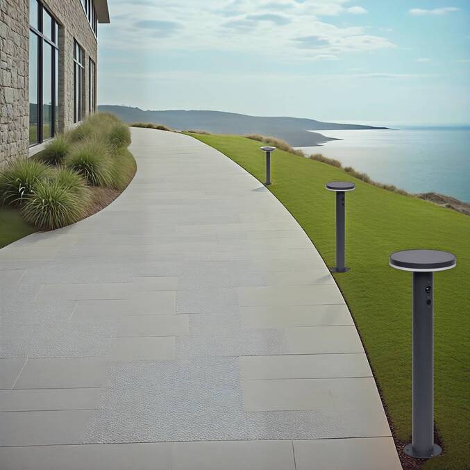 Baliza solar de exterior DETEKT Grafite D.15,5 cm - Alumínio Grafite