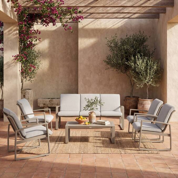 Cadeirão de jardim BOREANE Café Alumínio tratado com epóxi, Texaline Café