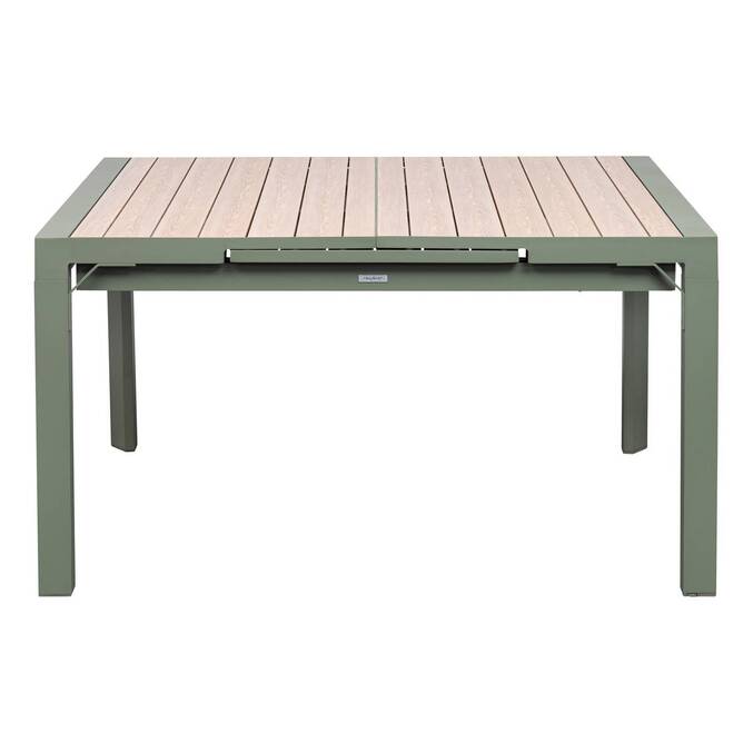 Mesa de jardim retangular extensível ÉVASION Linho / Verde louro 10 lugares - Alumínio tratado com epóxi Linho / Louro