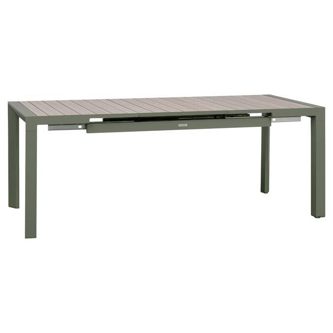 Mesa de jardim retangular extensível ÉVASION Linho / Verde louro 8 lugares - Alumínio tratado com epóxi Linho / Louro