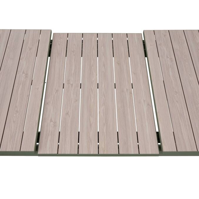 Mesa de jardim retangular extensível ÉVASION Linho / Verde louro 8 lugares - Alumínio tratado com epóxi Linho / Louro