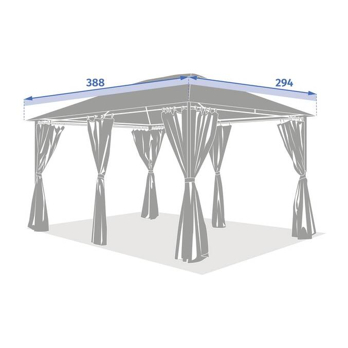 Tela de gazebo SANTORINI Bege Linho Para SANTORINI 4 x 3 m - Aço, Poliéster Bege linho